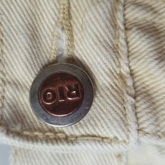 RIO Stephen Mardon SZ 11 JRS  Shorts Cream 90's Distressed High Waist Denim VTG - Picture 3 of 13